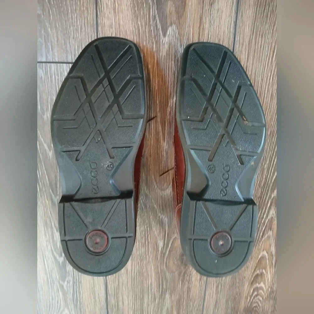 Ecco Brown Leather Shoes Men's Size 9.5  Business Officewear Academia - Picture 5 of 9